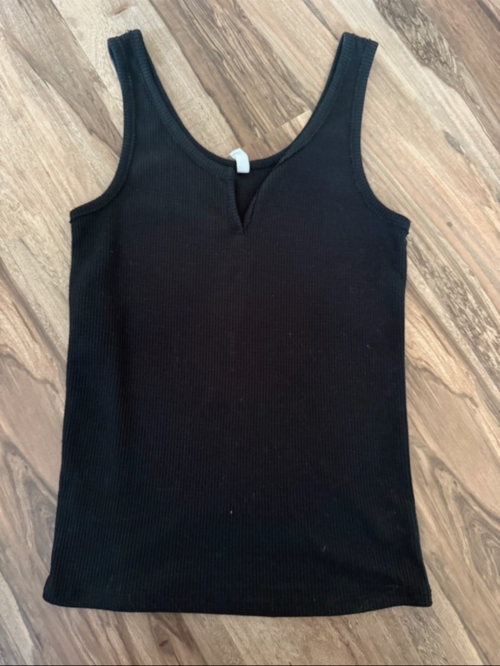 Black Waffle Knit Tank Top - Classic Women's Sleeveless Tee NWOT